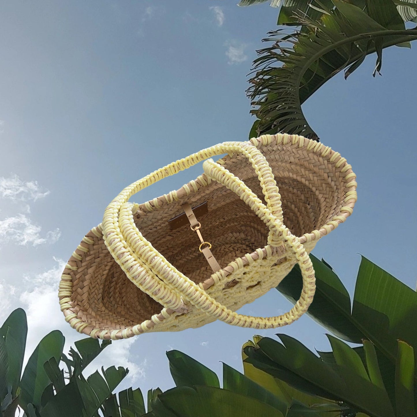 CROCHET STRANDTASCHE - STRAW BAG, Small