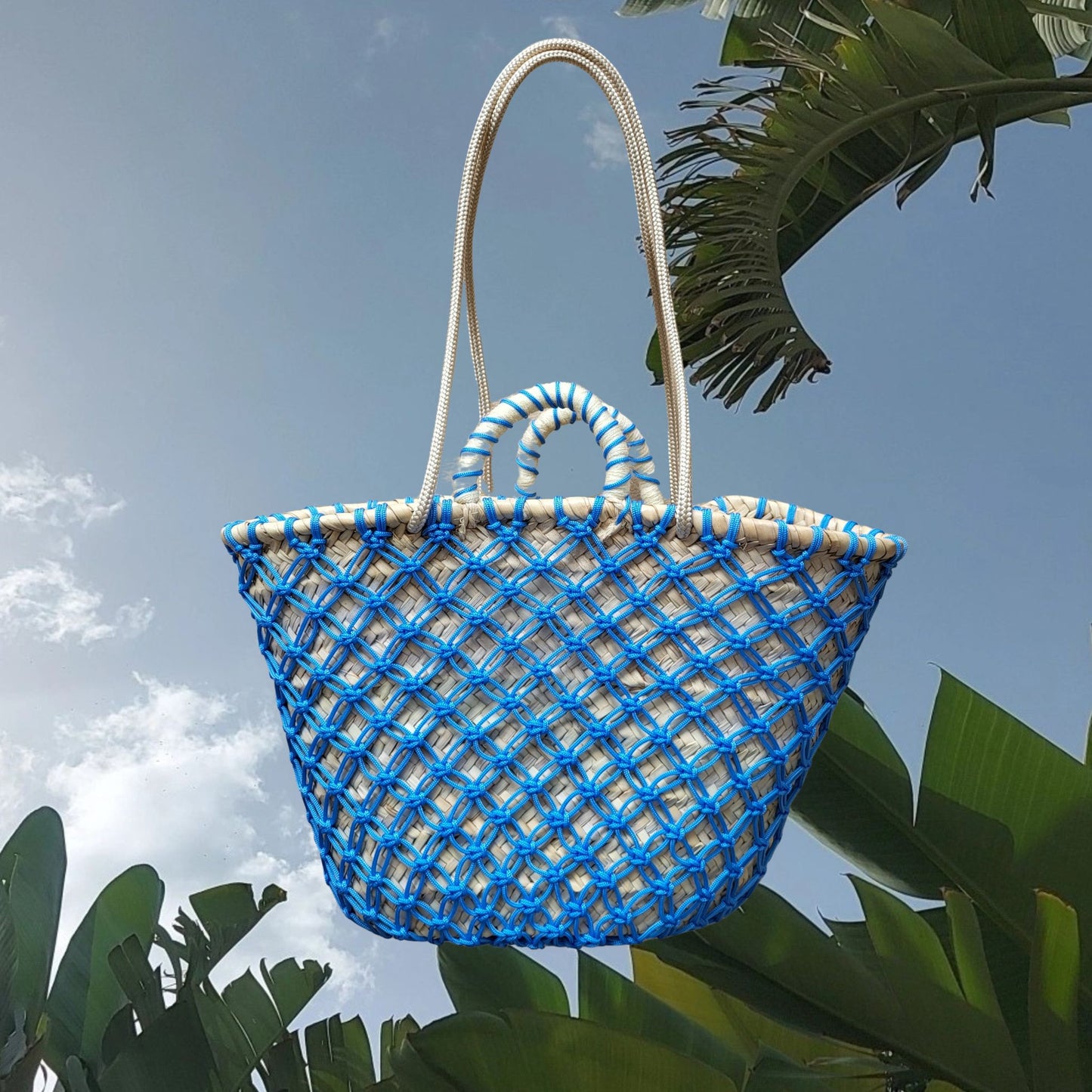 MESH STRANDTASCHE - STRAW BAG, Medium