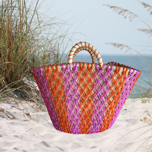 CROCHET - MESH STRIPE BASKET