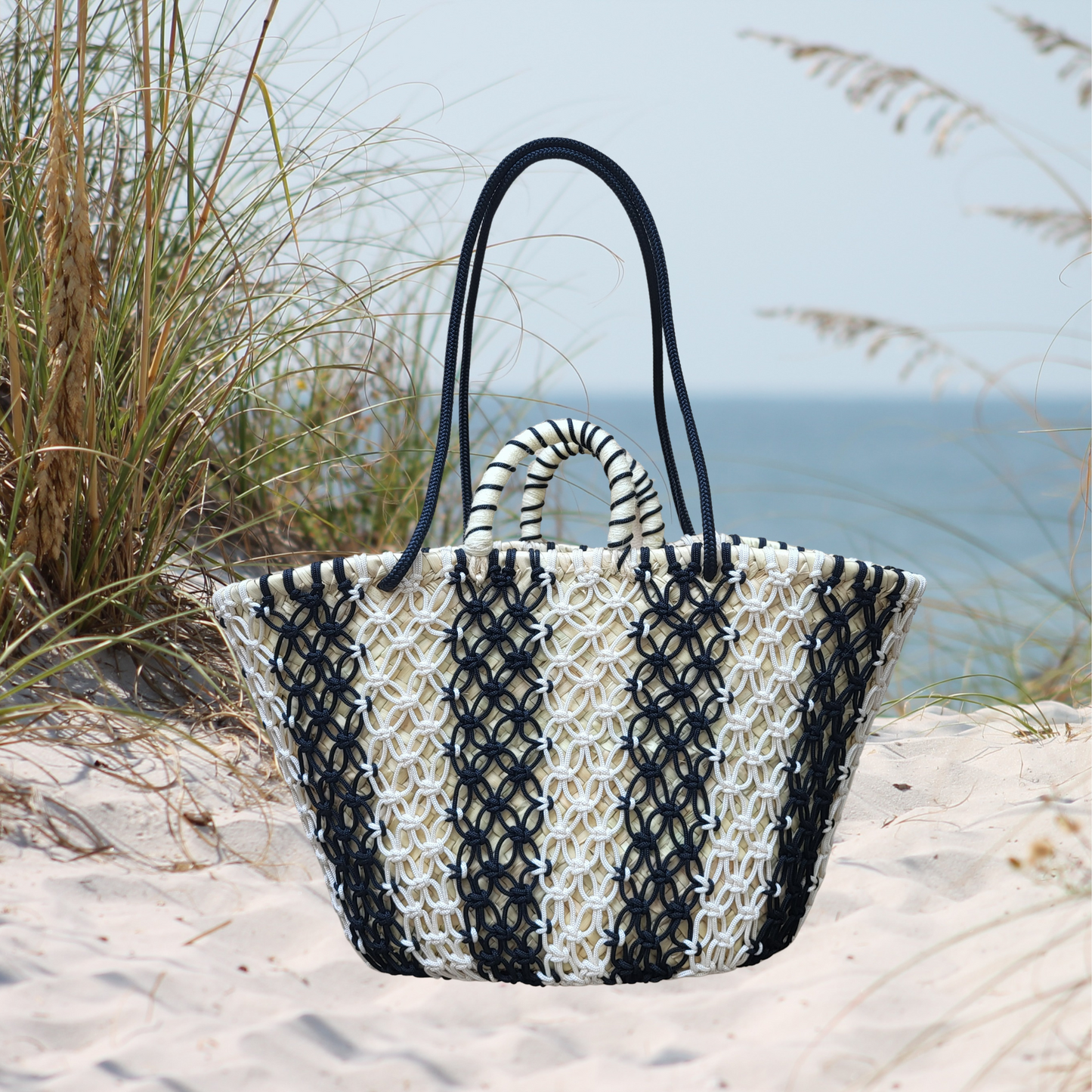 CROCHET - MESH STRIPE BASKET