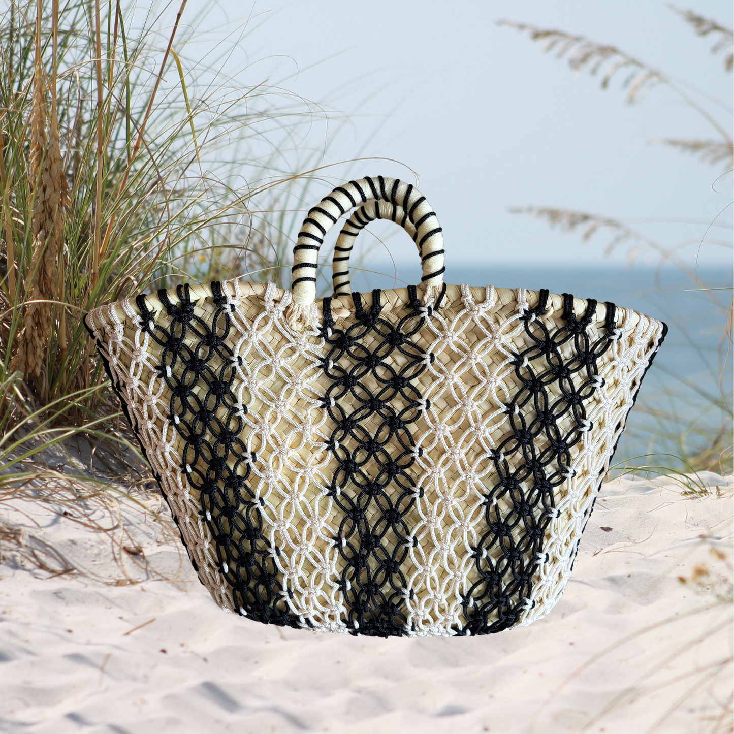 CROCHET - MESH STRIPE BASKET