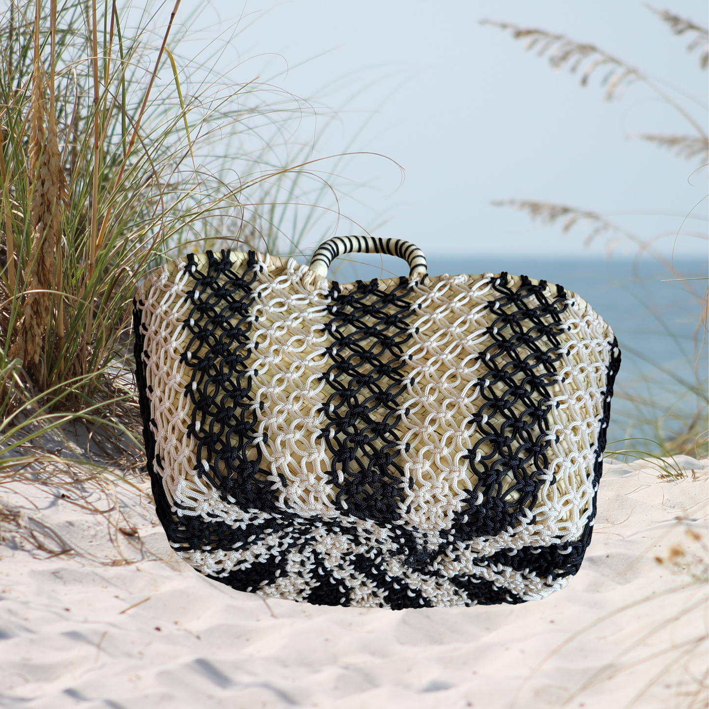 CROCHET - MESH STRIPE BASKET