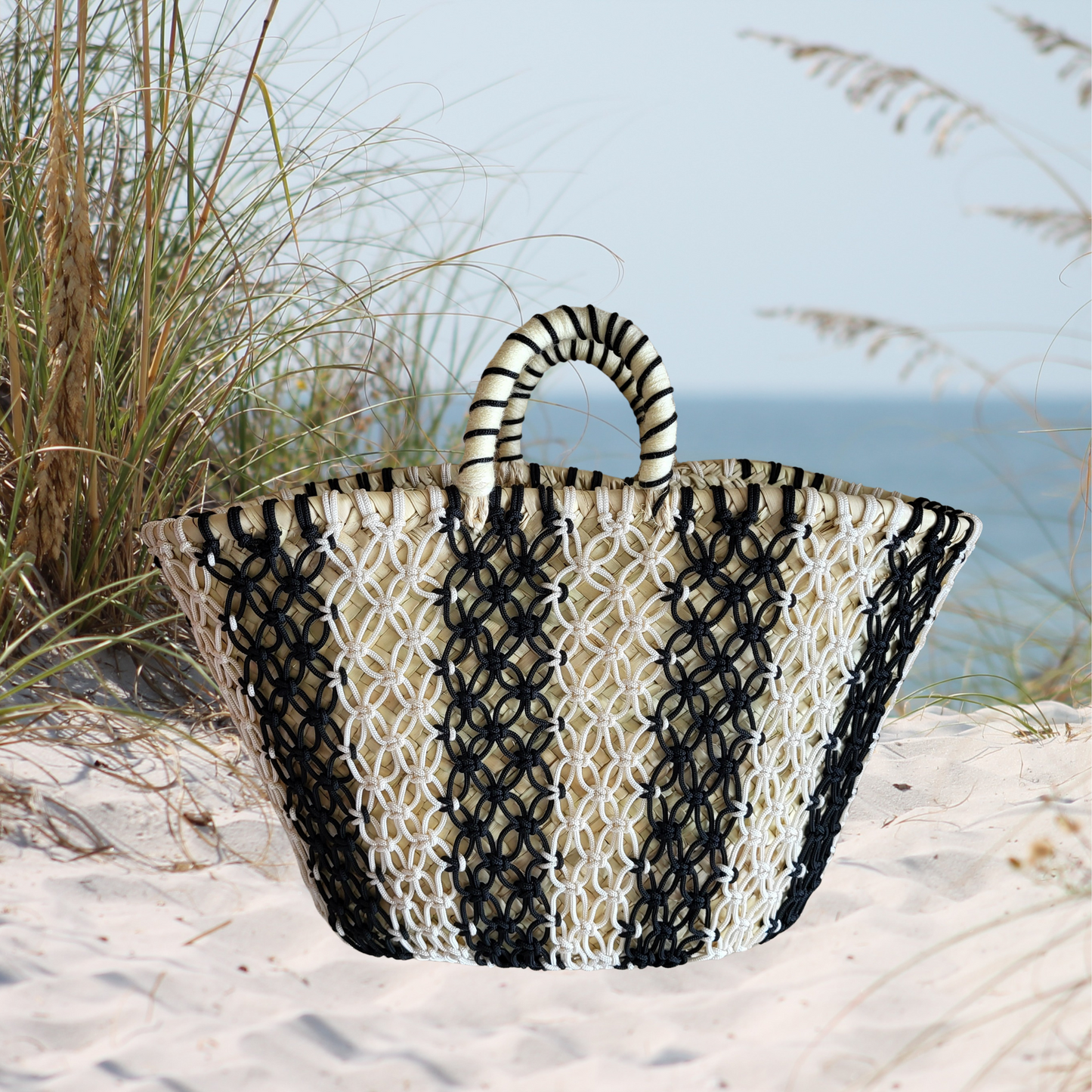 CROCHET - MESH STRIPE BASKET