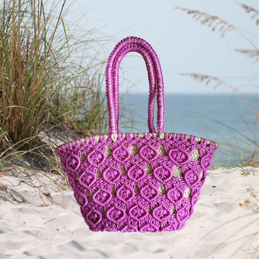 CROCHET - MESH BASKET PINK